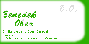 benedek ober business card